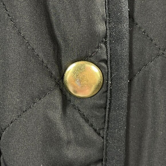 J. Crew Factory Quilted Jacket Black Gold Mock Neck Size XS (READ) - Picture 5 of 10